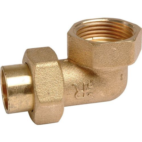 Raccord union laiton coudé 90° à souder - Femelle 1/2" (15x21) - Ø 12 mm