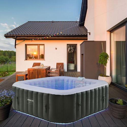 AREBOS In-Outdoor Jacuzzi Spa Piscine Spa Chauffage Gonflable Massage avec LED