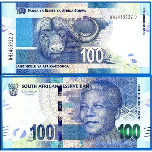 Afrique Du Sud 100 Rand 2015 Billet Rands Nelson Mandela Animal Buffle