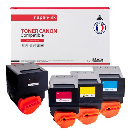 NOPAN-INK - Toner x 4 CEXV21 : (0452B002) + (0453B002) + (0454B002) + (0455B002) C-EXV21 Noir + Cyan + Magenta + Yellow Compatible pour Canon IRC 2380 2380i 2880 2880i 3080 3080i 3380 3380i 3580 358