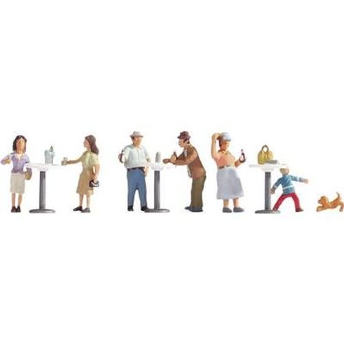 7 Figurines Au Café H0 Noch 15833-Noch