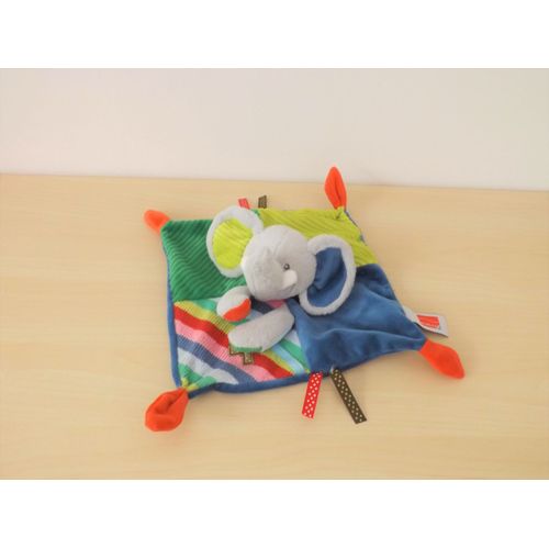 Doudou Éléphant Gris Bleu Multicolore Influx