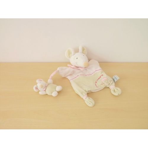 Doudou Souris Et Son Bébé Blanche Rose Verte Doudou Et Compagnie