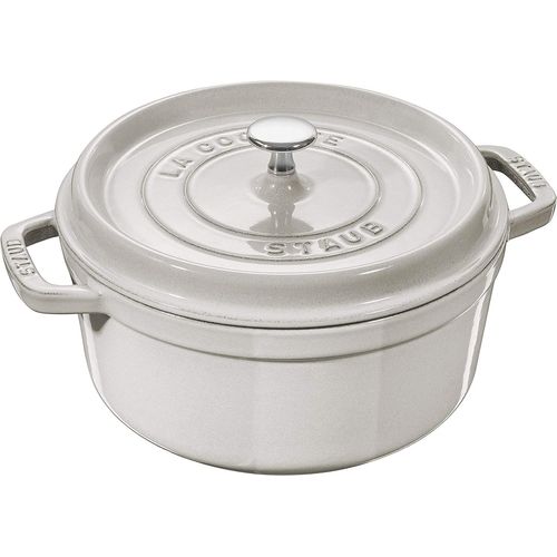 Cocotte Ronde En Fonte Émaillée Staub Truffe Blanche 20 Cm