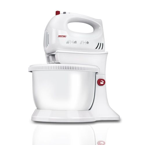 Mélangeur à Pâtisserie avec Bol Rotative 3,4 L, 5 Vitesses + Turbo, 750W, Blanc, MPM, MMR-16Z