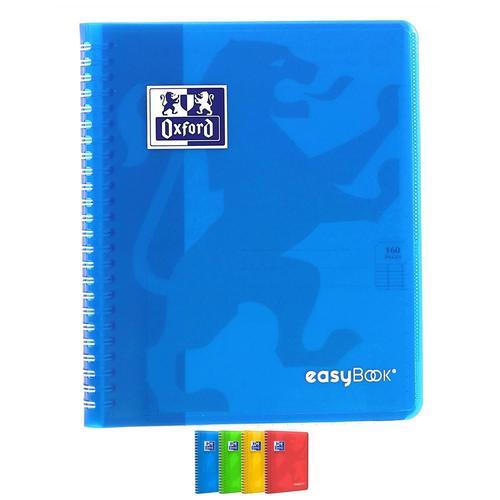 Oxford Cahier Spirale Easybook 17x22cm 160p 90g Grands Carreaux Coloris Aléatoire