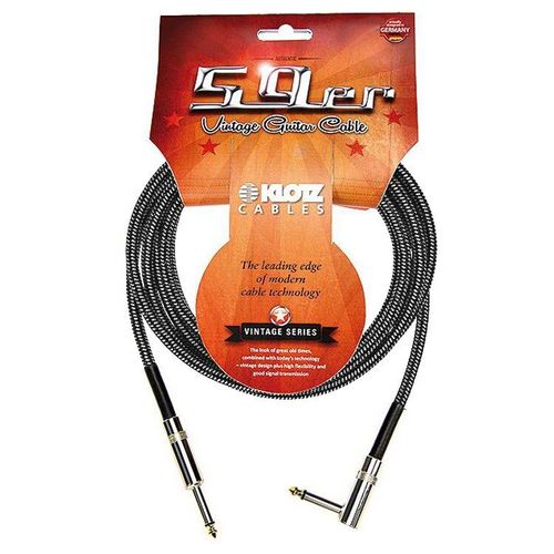Klotz Vina0300 59er Vintage Câble De Guitare Fiche Coudée 3 M
