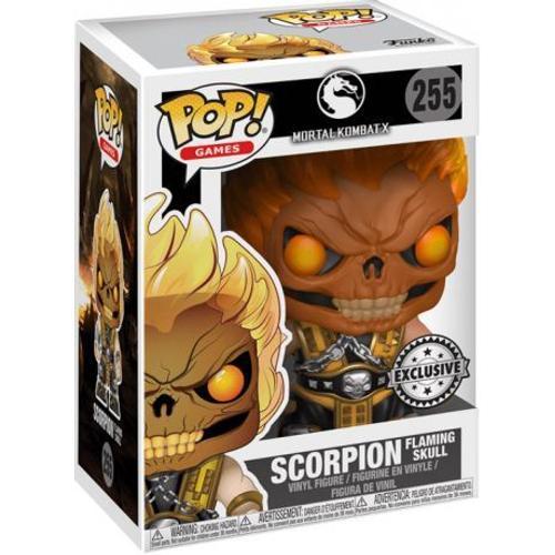 Figurine Pop - Mortal Kombat - Scorpion Flaming Skull Head - Funko Pop