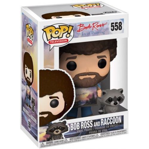 Figurine Pop - Bob Ross - Bob Ross Et Raccoon - Funko Pop N°558