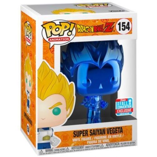 Funko Pop! Vinyl Super Saiyan Vegeta Blue Chrome Nycc 2018 + Pop Protector