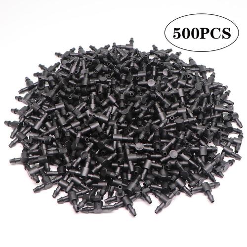 Taille 500 Pcs Connecteur De Goutte-À-Goutte Pour Tuyau, En Plastique, Barbelé, 4/7mm, Joint De Raccordement De Tuyau D'arrosage, Micro Outil D'irrigation De Jardin