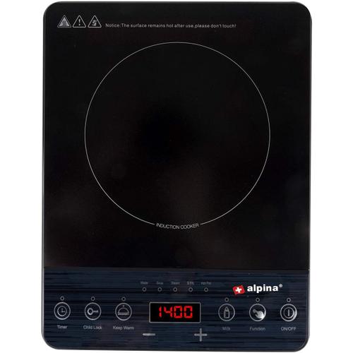 Plaque de cuisson Induction 2000W 1 feu Noire Alpina Thermostat