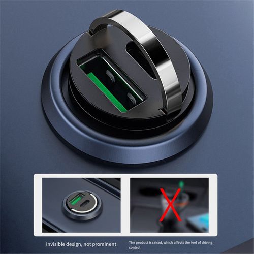 Chargeur De Voiture Mini Usb Double Ports 100 W, Charge Ultra , Adaptateur Téléphone, Prise Briquet 12-24 V