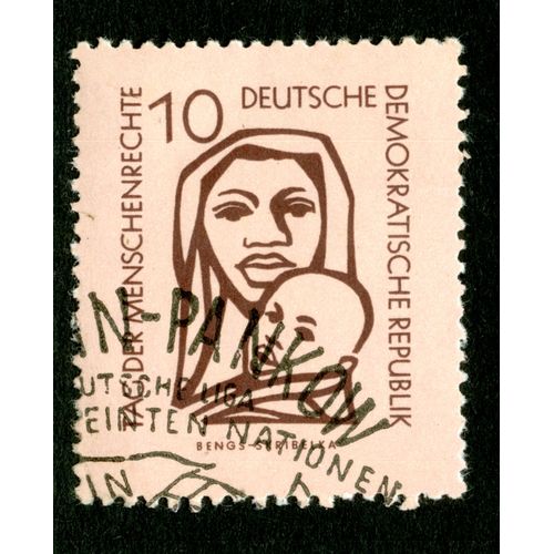 Timbre Oblitéré Deutsche Demokratische Republik, Bengs - Skribelka, Tag Der Menschenrechte, 10, 1956