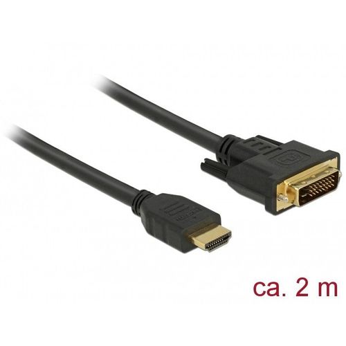 DELOCK 85654 CÂBLE VIDÉO ET ADAPTATEUR 2 M HDMI TYPE A (STANDARD) DVI NOIR