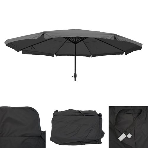 Toile Pour Parasol Meran Pro, Parasol De Marché Gastronomique Avec Volant Ø 5m, Polyester   Anthracite