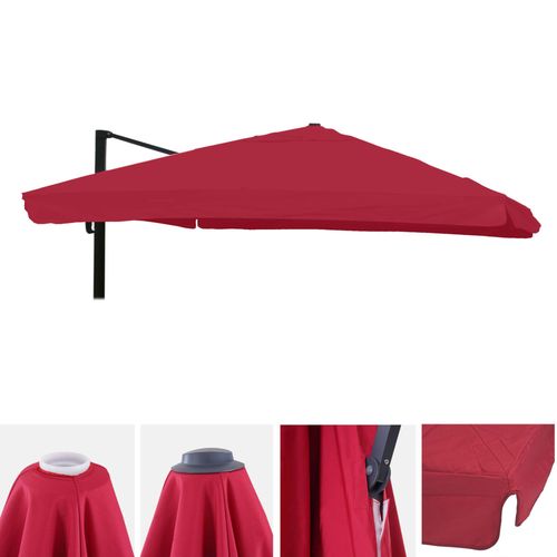 Toile Pour Parasol De Luxe Hwc-A96 Avec Rabat, Toile De Remplacement 3,5x3,5m (Ø4,95m) 4kg   Bordeaux