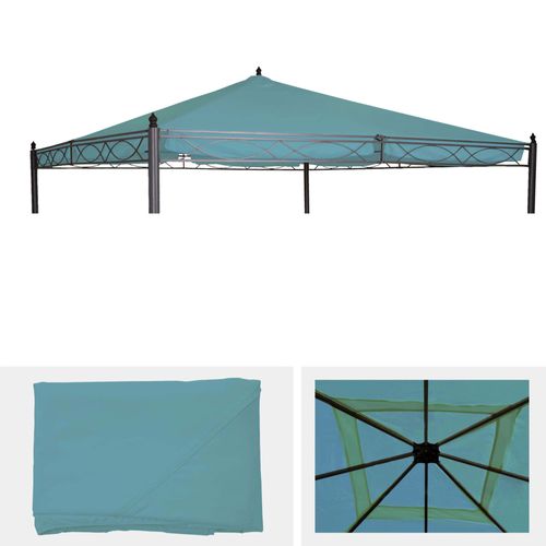 Toit De Remplacement Pour Toit Pergola Pavillon Cadiz 4x4m   Turquoise