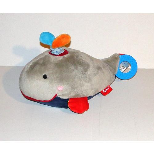 Doudou Baleine D'activité Sigikid Aktiv Wal Dans Sa Poche Peluche Baleine Poisson Dentition Grelot