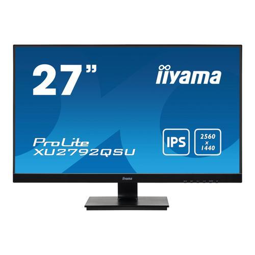 iiyama ProLite XU2792QSU-B1 - Écran LED - 27" - 2560 x 1440 QHD @ 70 Hz - IPS - 350 cd/m² - 1000:1 - 5 ms - HDMI, DVI, DisplayPort - haut-parleurs - noir