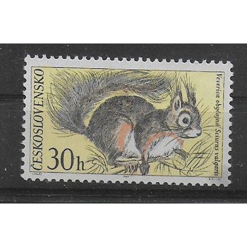 Tchecoslovaquie 1967 : Faune Du Parc National Des Tatras : Ecureuil - Timbre Neuf **