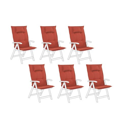 Lot De 6 Coussins De Transat Rouge Foncé Toscana/Java