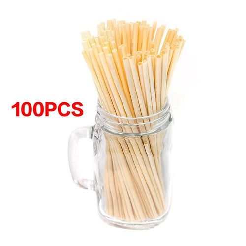 Pailles de blé pour boire du Smoothie au Milkshake, 100 pièces