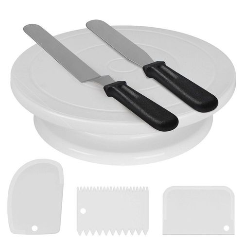 Plateau tournant antidérapant pour cuisson de gâteaux, Mousse ronde, fournitures de décoration, Table de cuisine, support à gâteaux rotatif
