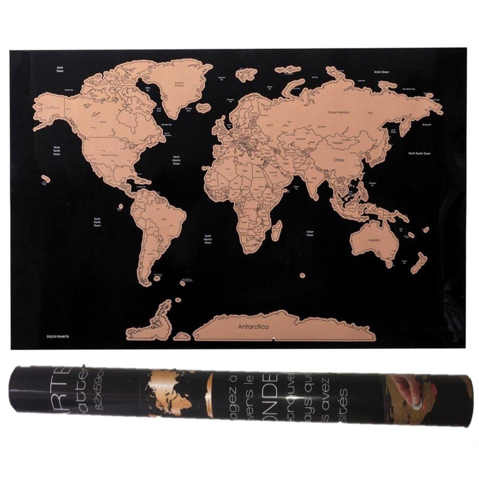 Carte du monde à gratter 40x60cm