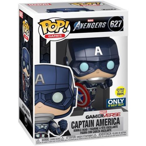 Figurine Funko Pop - Avengers Gamerverse [Marvel] N°627 - Captain America - Brillant Dans Le Noir (47818)