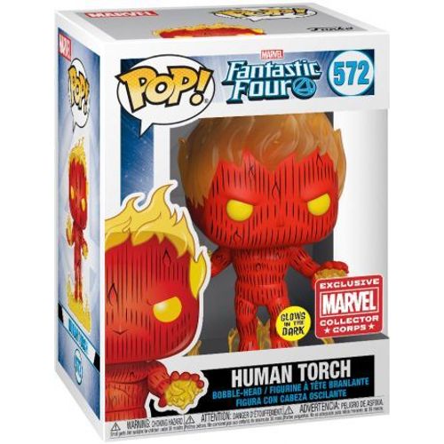 Figurine Funko Pop - Les 4 Fantastiques [Marvel] N°572 - Torche Humaine - Translucide & Brillant Dans Le Noir (45010)