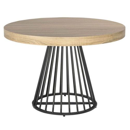 Paris Prix - Table De Repas Ronde "Virginia" 110-260cm Beige