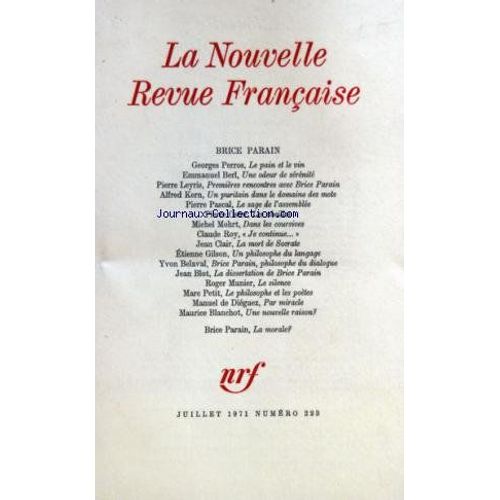 Nouvelle Revue Francaise (La) [No 223] Du 01/07/1971 - Brice Parain