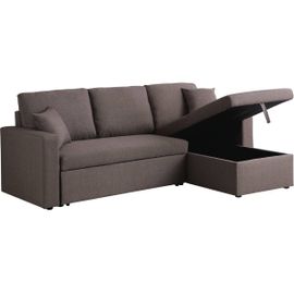 Canapé D'angle Convertible Avec Coffre "Alain" - 221 X 145 X 85 Cm - 3 Places - Taupe