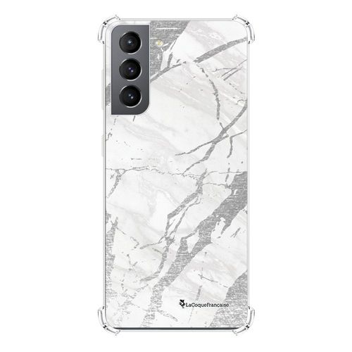 Coque Samsung Galaxy S21 5g Anti-Choc Souple Angles Renforcés Transparente Marbre Gris La Coque Francaise.