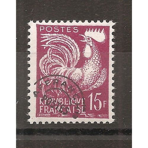Préo 112 (1953) Préoblitéré Coq Gaulois 15f Lilas N** (Cote 3,05e) (6473)