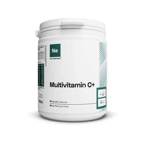 Nutrielement - Multivitamine C+ - 60 Gélules - Renforcé En Vitamine C - Immunité - Fatigue - Système Nerveux Et Ossature - Beauté Peau Et Cheveux 
