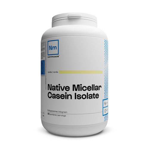Nutrimuscle - Isolat De Caséine Micellaire 92% Saveur Vanille- 1 Kilogramme - Lait Français - Idéal En Sèche - Assimilation Lente - Musculation 