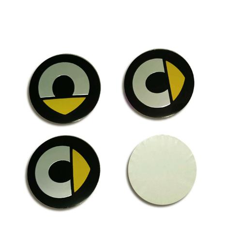 4 Stickers Autocollants Logos Emblème Smart Jaune 56mm