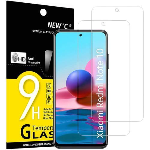 Lot 2 Verre Trempe Xiaomi Redmi Note 10 Film Protection Ecran Sans Bulles D'air Ultra Resistant 0,33mm Hd Ultra Transparent Durete 9h Glass