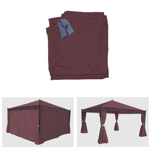 Lot De 4 Côtés Pour Pergola Cadiz, Panneau Latéral De Remplacement 4x4m, Polyester   Rouge-Brun