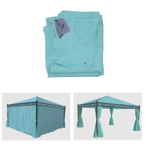 Lot De 4 Côtés Pour Pergola Cadiz, Panneau Latéral De Remplacement 4x4m, Polyester   Turquoise