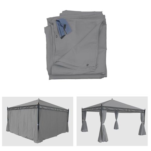 Lot De 4 Côtés Pour Pergola Cadiz, Panneau Latéral De Remplacement 4x4m, Polyester   Gris Clair