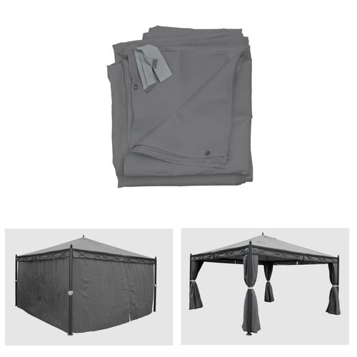 Lot De 4 Côtés Pour Pergola Cadiz, Panneau Latéral De Remplacement 4x4m, Polyester   Gris