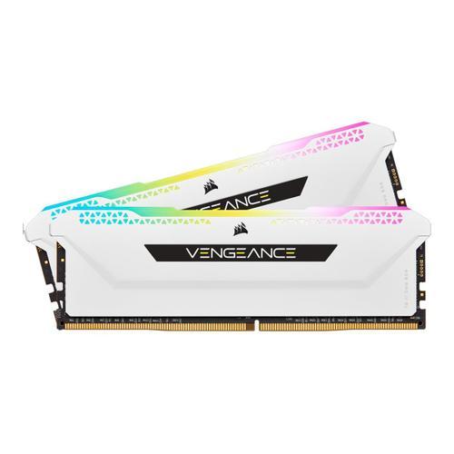 CORSAIR Vengeance RGB PRO SL - DDR4 - kit - 16 Go: 2 x 8 Go - DIMM 288 broches - 3600 MHz / PC4-28800 - CL18 - 1.35 V - mémoire sans tampon - non ECC - blanc