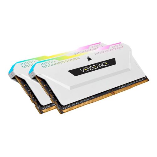 CORSAIR Vengeance RGB PRO SL - DDR4 - kit - 32 Go: 2 x 16 Go - DIMM 288 broches - 1600 MHz / PC4-25600 - CL16 - 1.35 V - mémoire sans tampon - non ECC - blanc