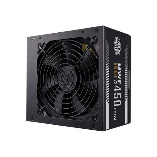 Cooler Master MWE Bronze V2 450 - Alimentation électrique (interne) - ATX12V 2.52/ EPS12V - 80 PLUS Bronze - CA 200-240 V - 450 Watt - PFC active - Europe