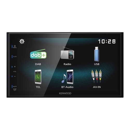 Kenwood DMX125DAB - Récepteur numérique - affichage - 6.8" - écran tactile - unité intégrée au tableau de bord - Double-Din - 50 Watts x 4