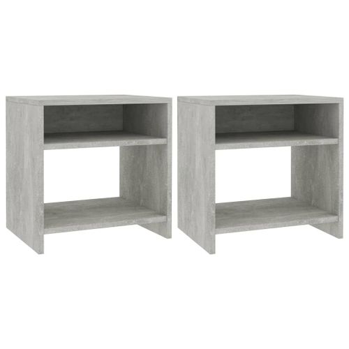 Vidaxl Tables De Chevet 2 Pcs Gris Béton 40x30x40 Cm Bois D'ingénierie