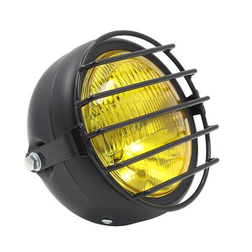 Rétro Ancien Le Moto Universel Latéral 35w 6,5 Pouces Phare Cafe Avec La Grille
